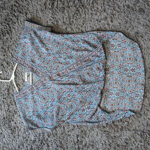 Max Studio Floral Blouse in Blue and Red